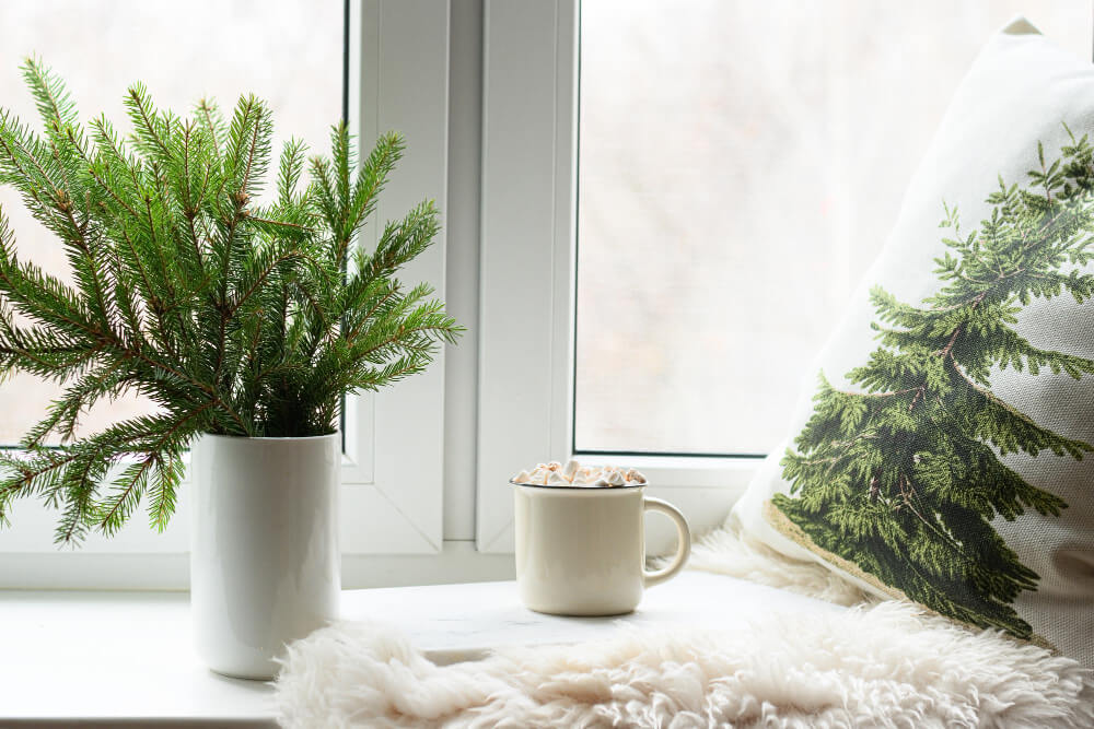 decoratiuni geam dormitor craciun